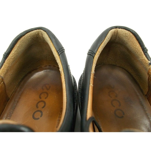ECCO Mens Bicycle Toe Oxfords Black Leather Dress Shoes Size 10-10.5 US EU44 EUC main image 4
